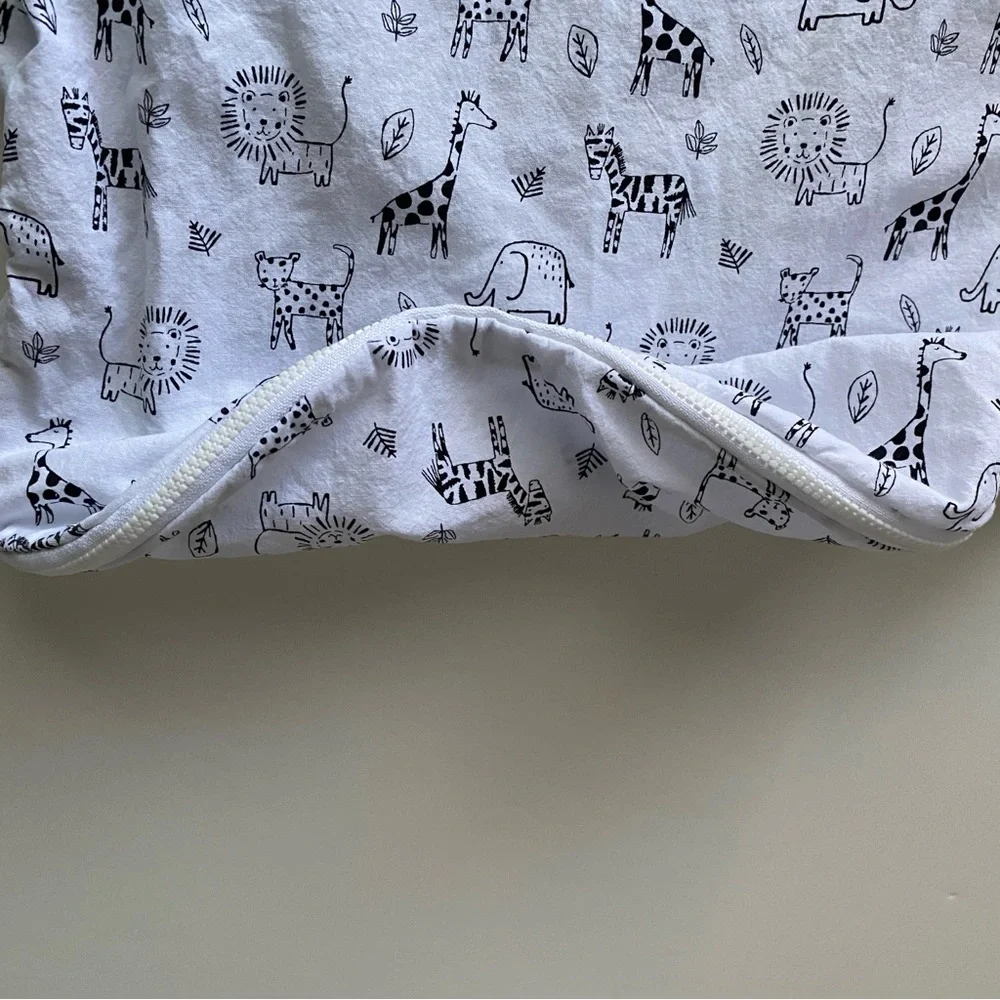 JoJo Maman Bebe Sleep Bag 0-6 months White Animal Print Cotton Summer